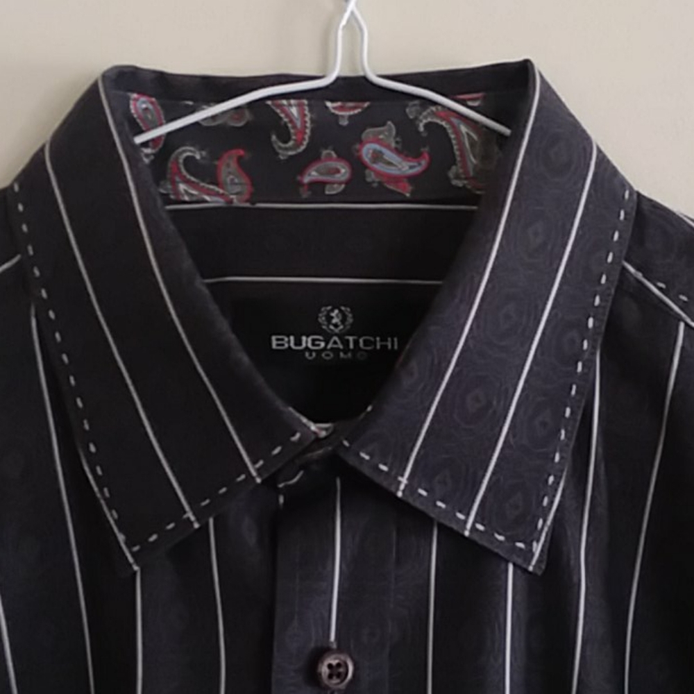 Men's BUGATCHI Botton Down Shirt L - Picture 2 of 5